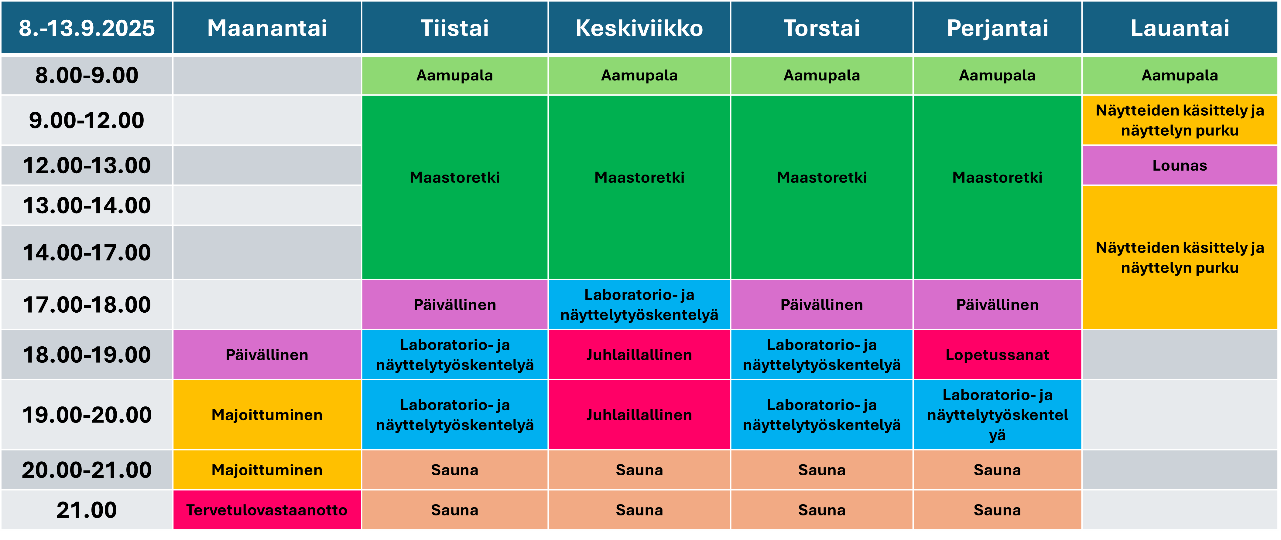 alustava ohjelma